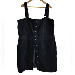 Women's Black Denim Button-Down Dress